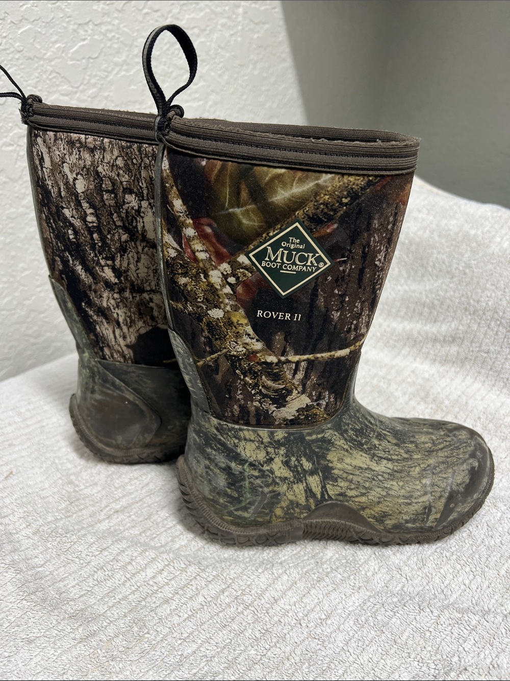 Muck Boot Company Kids' Rover II Camouflage Rain Boots - Brown/Green